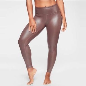 Athleta Elation Shimmer Tight Cinnamon Rose Gold